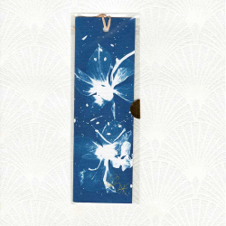 Marque-page cyanotype Orchidée - 2 fleurs