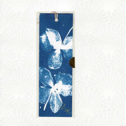 Marque-page cyanotype Orchidée - 2 fleurs