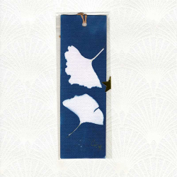 Marque-page cyanotype Ginko - 2 feuilles