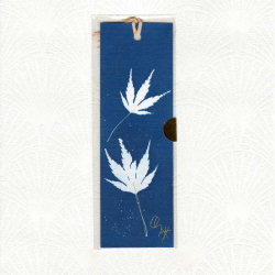 Marque-page cyanotype Érable - 2 feuilles