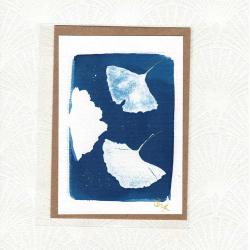Carte cyanotype Ginko