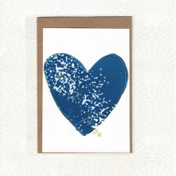 Carte cyanotype Coeur
