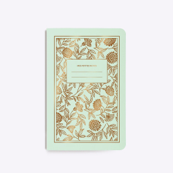 Carnet cousu Liberty - vert d'eau