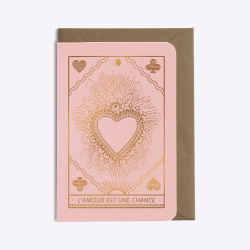 Carte l'amour est une chance - rose
