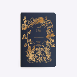 Carnet dos carré Wonderland - bleu marine